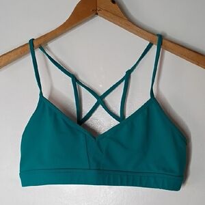 Alo Yoga Crossback Teal Sports Bra Bralette athletic top size small